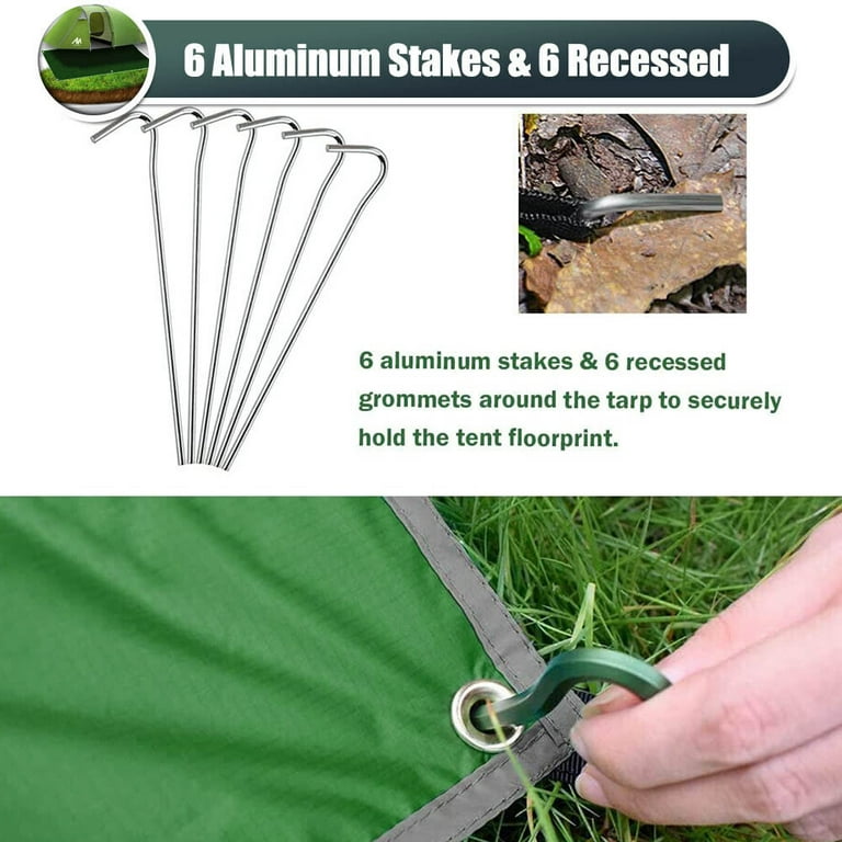 HOMEYA 8 x 7.2ft Waterproof Ground Sheet Hiking Camping Tarp