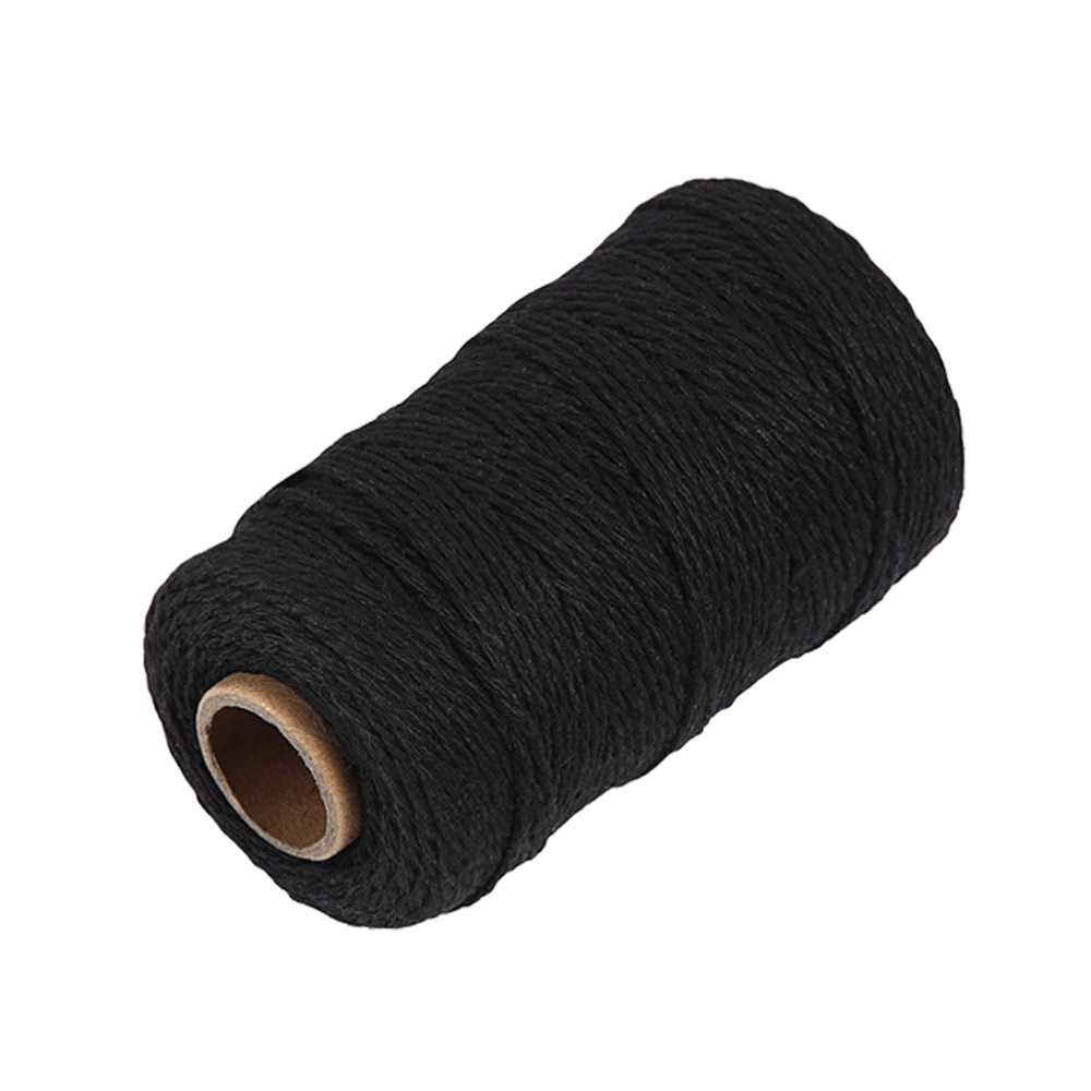 1PCS Black Cotton Butchers Twine String 328 Feet 2MM Twine for Crafts