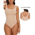 thumbnail image 3 of MANIFIQUE 3 Packs Shapewear Bodysuits for Women Seamless Tummy Control Compression Low Back Thong Bodysuit, 3 of 6
