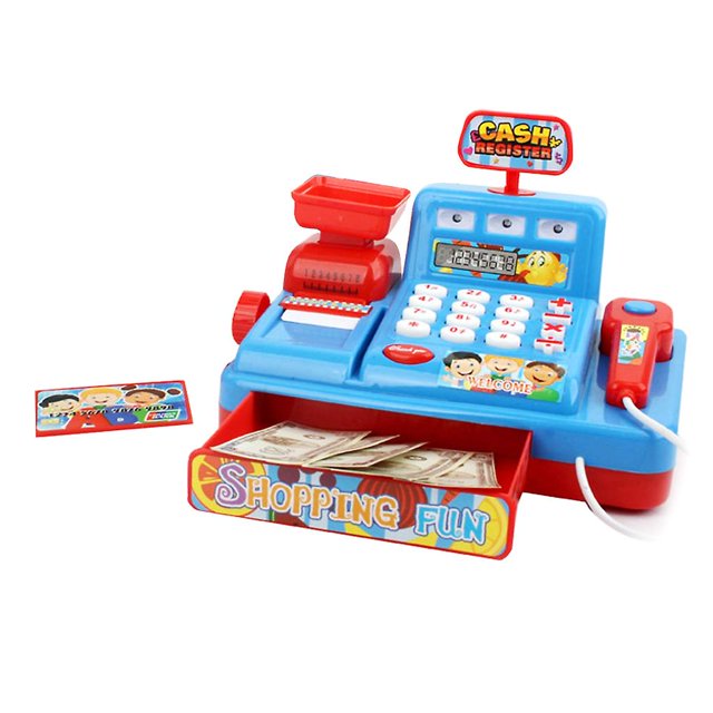 Blue Juguetes de caja registradora para niños mayores de 4 años para un juego de mesa creativo para el cerebro
