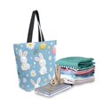 thumbnail image 2 of FORMRS Womens Canvas Tote Bag with Zipper Inner Pocket Shoulder Handbag, Cartoon Easter Bunnies, 2 of 7