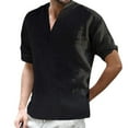 thumbnail image 1 of Chemise Décontractée Unie à Col Montant Manches Retroussables T-Shirt Manches Longues pour Hommes, 1 of 6