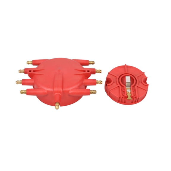 Low-Profile 8-Cylinder Male Pro Series Distributor Cap Rotor Kit - Red