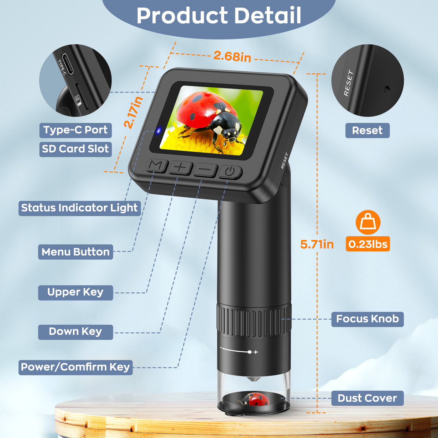 Hutact Handheld Digital Pocket Microscope photo 4