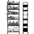 thumbnail image 1 of in Slim Rolling Storage Cart Mobile Shelving Unit with Wheels Metal Wire Storage Shelving Rack with Baskets for Kitchen Bathroom Office Laundry Narrow Piaces, 1 of 9