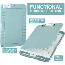 Clip Boards 8.5x11 with Storage, High Capacity Storage Clipboard, Nursing Clipboard Folder with Pen Holder, Heavy Duty Plastic Clipboard with Low Profile Clip, Clipboard Binder for Teacher, Work