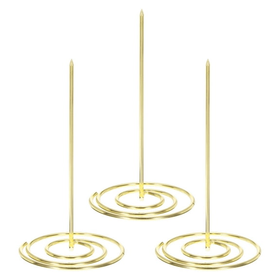 Uxcell Desk Paper Receipt Holder Spike Restaurant Invoice Bill Ticket Spindle, Golden 3pcs