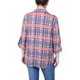 thumbnail image 3 of Petite Long Sleeve Button Front Tunic Top, 3 of 3
