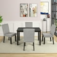 thumbnail image 2 of Modern Dining Table Set with 4 Thicken Cushion Chairs, 45.2'' x 29.5'' x 30.3'' Rectangular Breakfast Table with Upholstered Elegant Dining Chairs, Dining Table and Chairs w/Black Finish Legs, S462, 2 of 8