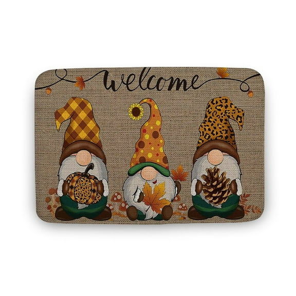 Thanksgiving Gnome Doormat, Autumn Welcome Decorative Doormat, Sunflower Pumpkin Welcome Mat, Thanksgiving Day Gift,Indoor Doormat,Front Back Door Mat 16”x24”