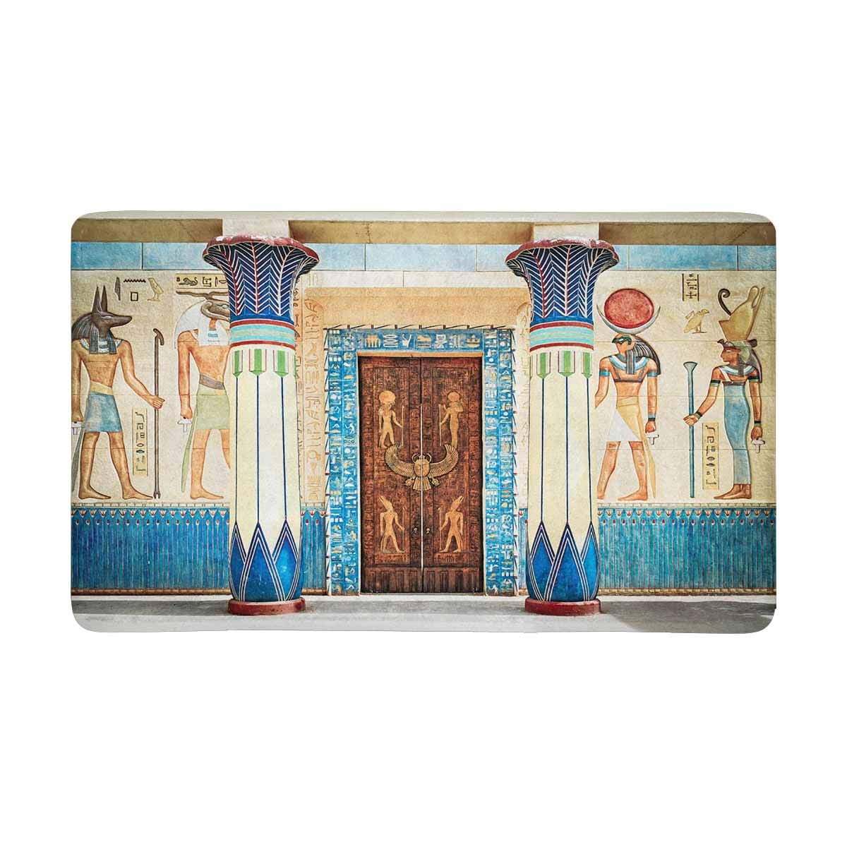 MKHERT Ancient Egyptian Writing on Stone in Ancient Egypt Doormat Rug