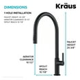 thumbnail image 6 of Oletto High-Arc Single Handle Pull-Down Kitchen Faucet in Matte Black, 6 of 8