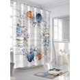 thumbnail image 3 of Fsddascl Fall Blue Pumpkins Shower Curtain Set - 72" x 78" Washable Bathtub Curtain with 12 Hooks, Thanksgiving Eucalyptus Grey Wood Waterproof Fabric Stall Shower Curtains for Bathroom/Bathtub, 3 of 6