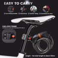 thumbnail image 3 of Candado antirrobo para bicicleta, candado antirrobo para bicicleta, cable largo de 110 cm x 11 mm, antirrobo con código inteligente de 5 dígitos, antirrobo para bicicleta, nivel de seguridad alto, 3 of 5