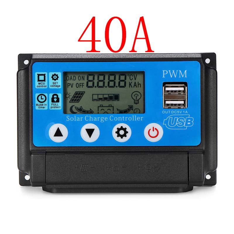 10A-60A PWM Solar Panel Regulator Charge Controller 12V/24V Auto Focus Tracking