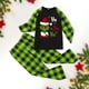 thumbnail image 4 of Conjunto de pijama de 2 piezas, cómodo pijama familiar navideño, ropa para el hogar para padres e hijos Kuymtek Verde niño 13-14 años, 4 of 6