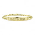 thumbnail image 3 of Bling Jewelry Mens Classic Men's Gold Plated ID Bracelet with Figaro or Cuban Chain 8-9 Inch, 3 of 6