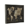 thumbnail image 3 of Stupell Industries Rustic Giraffe Animal Pattern Atlas Map Compass Graphic Art Luster Gray Floating Framed Canvas Print Wall Art, Design by Nan, 3 of 5