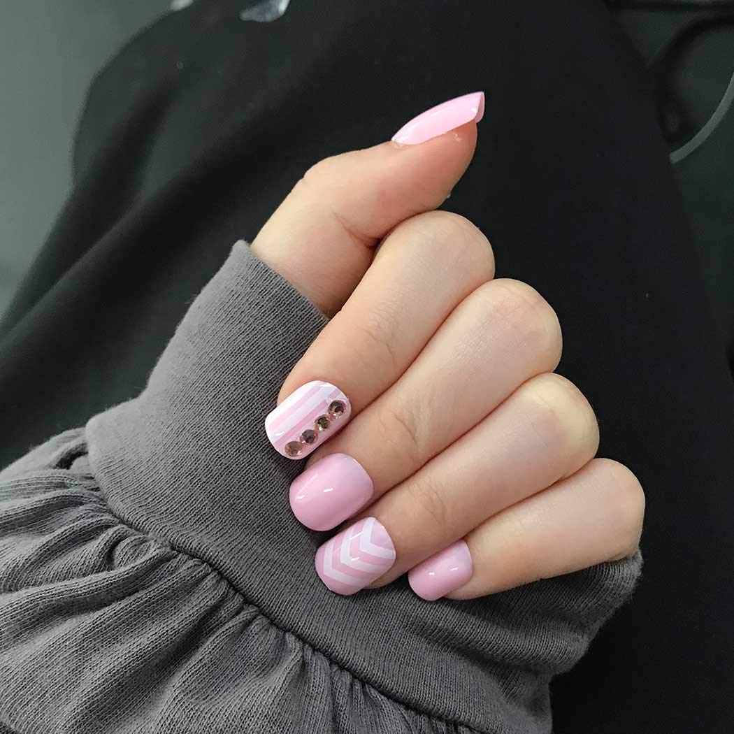Glossy Press On Nails Pink Short Square Fake Nails Full Cover Artificial Rhinestones False Nails For Women And Girls Walmart Com Glossy Press On Nails Pink Short Square Fake Nails Full Cover Artificial Rhinestones False Nails For Women And Girls Walmart Com