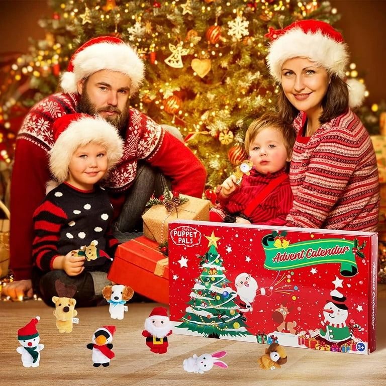 24 Pcs Finger Puppets 24 Days Christmas Countdown Advent Calendar For Kids Christmas Party Favor Gifts