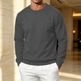 thumbnail image 5 of YNGKMEA Men's Crewneck Sweatshirt Loose Solid Color Long Sleeve Pullover Casual Crewneck Shirts, 5 of 6