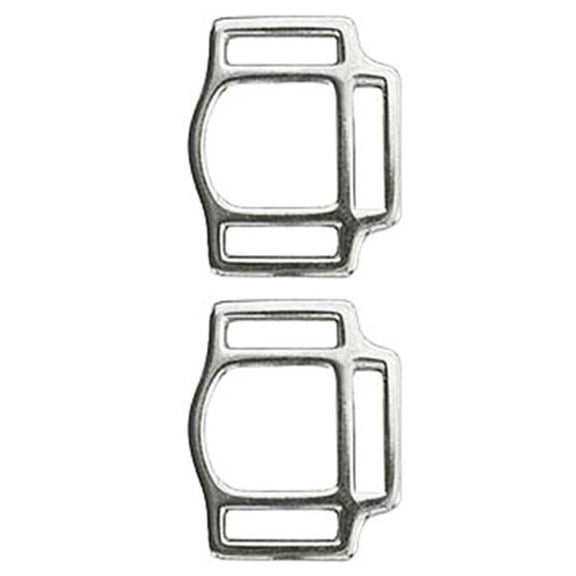 Hilason 1 Inch Malleable iron 3 Way Halter Square Nickel Plated Set of 2