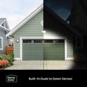 Home Zone Security Dual Brightness Motion Sensor Light - Outdoor Weather Resistant LED Twin Head 5000K Security Light with Standby Halo Light and Easy Connect Back Panel, White