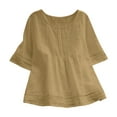 thumbnail image 1 of Women's Half Sleeve Tops Solid Color Cut Out Polyester for Summer, 1 of 5
