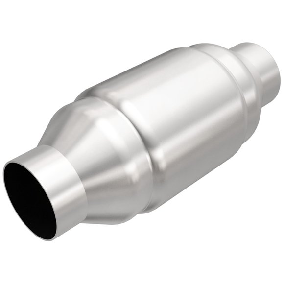 Magnaflow 48 State Converter Catalytic Converter 54956 Universal 48 State; 4 Inch Diameter Stainless Steel Case; Single 2-1/2 Inch Slip Fit Inlet; Single 2-1/2 Inch Slip Fit Outlet