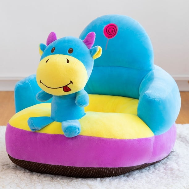 Asiento de sofá pequeño para niños, asiento de aprendizaje de dibujos animados para bebés, juguete de peluche, asiento de seguridad para bebés, regalo de cumpleaños