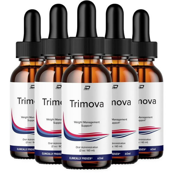 (5 Pack) Trimova Metabolism Drops Liquid Supplement - Trimova Drops for Weight Management - Trimova Metabolic Drops