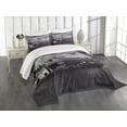 thumbnail image 3 of Ambesonne Scenery Quilted Bedspread Set 3 Pcs, NYC in Black and White, King Size, Grey, 3 of 5
