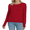 Red, variant on Women's 100% Cotton Cable Knit Sweater, Crew Neck Lightweight Pullover Sweater for Women, Long Sleeve Knit Top, Navy L