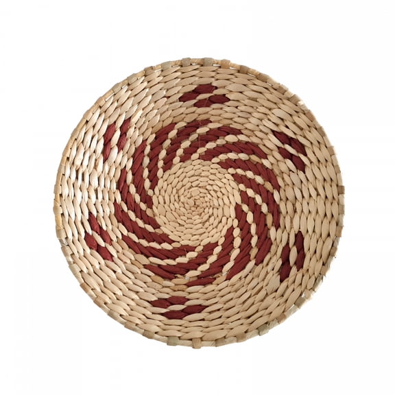 LAMIRO Boho Wall Basket Decor Flat Round Wicker Woven Macrame Tapestry for Room Bedroom Living Room Macrame Wall Hanging