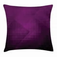 Eggplant Throw Pillow Cushion Cover, Abstract Purple Squares in Faded