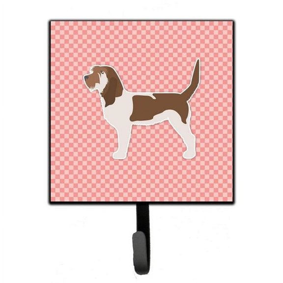 Grand Basset Griffon Vendeen Checkerboard Pink Leash or Key Holder