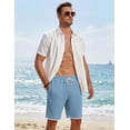 thumbnail image 4 of COOFANDY Mens Casual Shorts Cotton Drawstring 9 inch Waffle Shorts Stretch Elastic Waist Summer Beach Lounge Sweat Shorts, 4 of 6