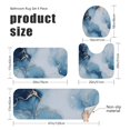 thumbnail image 3 of Blue and Gold Marble Pattern Bathroom Rug Set 4 Piece,Includes Contour,Lid Cover,Bath Mat,Non-Slip Extra Soft Absorbent Washable, 3 of 5