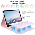 thumbnail image 4 of Funda para iPad BQDIYOO de 11" para 10.ª generación, teclado retroiluminado, rosa, 4 of 8