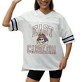 thumbnail image 3 of Women's Gameday Couture White ECU Pirates Iconic Oversized Fashion Jersey, 3 of 5