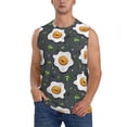 thumbnail image 2 of Goofa Cute Poached Eggs Printed Men's Sleeveless T-Shirt - Athletic Gym Workout Tank Top for Men - Moisture-Wicking, UPF 30+ Quick-Dry Muscle Tee-X-Large, 2 of 8