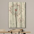 thumbnail image 3 of wall26 Canvas Print Wall Art Red Dandelion Duo on Wood Panels Floral Flower Illustrations Modern Art Rustic Scenic Relax/Calm Multicolor for Living Room, Bedroom, Office - 24"x36", 3 of 5