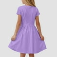 thumbnail image 5 of Wxirdiow Girl Casual Dress Girls Dress Summer Ruffle Sleeve Mesh A Line Casual Party Dresses with Pockets Purple Size,4-5 Years, 5 of 9