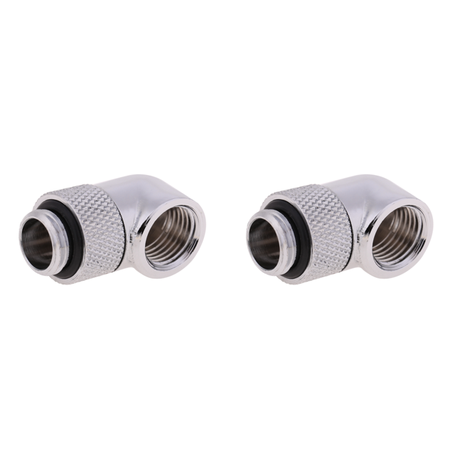 Adaptador Conector G1/4 Rosca 90 Grados Montaje Giratorio Refrigerado Por Agua Plata
