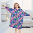 thumbnail image 5 of FORMRS Wearable Blanket Hoodie with Sleeves for Kids Cozy Flannel Sweatshirt, Colorful Starfish, 5 of 7