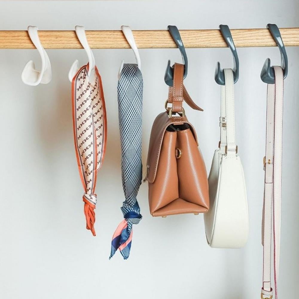 TRIANU 4 Pack Purse Hanger Purse Organizer for Closet, Twist Design Bag  Hanger, Closet Rod Hooks for Hanging Handbags, Purses, Belts, Scarves,  Hats, Silver - Walmart.com