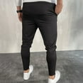 thumbnail image 6 of OSOLU Solid Color Men's Zipper Casual Thin Sports Sweatpants Breathable No Elasticity Trousers Pockets Pants Everyday Comfort Versatile Bottoms, 6 of 6