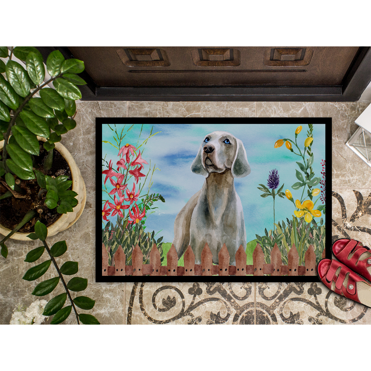 Weimaraner Spring Door Mat