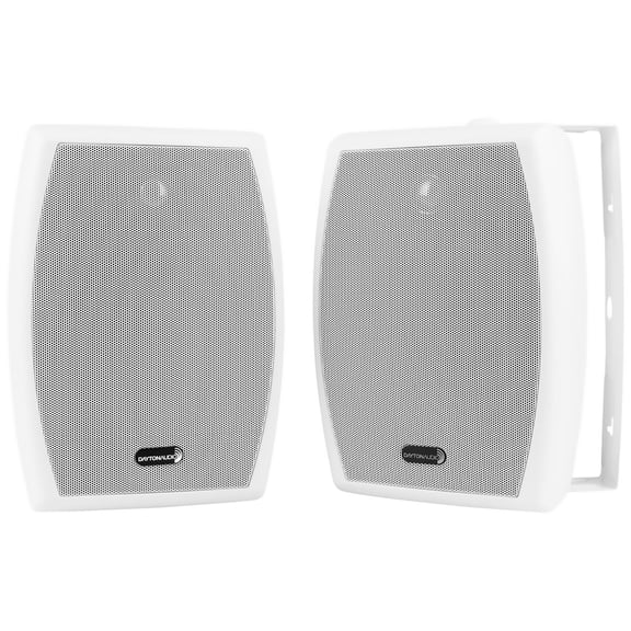 Dayton Audio IO-Series IO655 Indoor/Outdoor Speaker Set with 6-1/2-In. Woofers, 70V Multi-Taps/8 Ohms, 2 Count (White), IO655WT