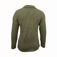 thumbnail image 3 of MORTTIC Women's Fashion Lapel Collar Zip-Up Long Sleeve Top Solid Color Stretchy Knit Blouse for Spring/Fall, 3 of 4
